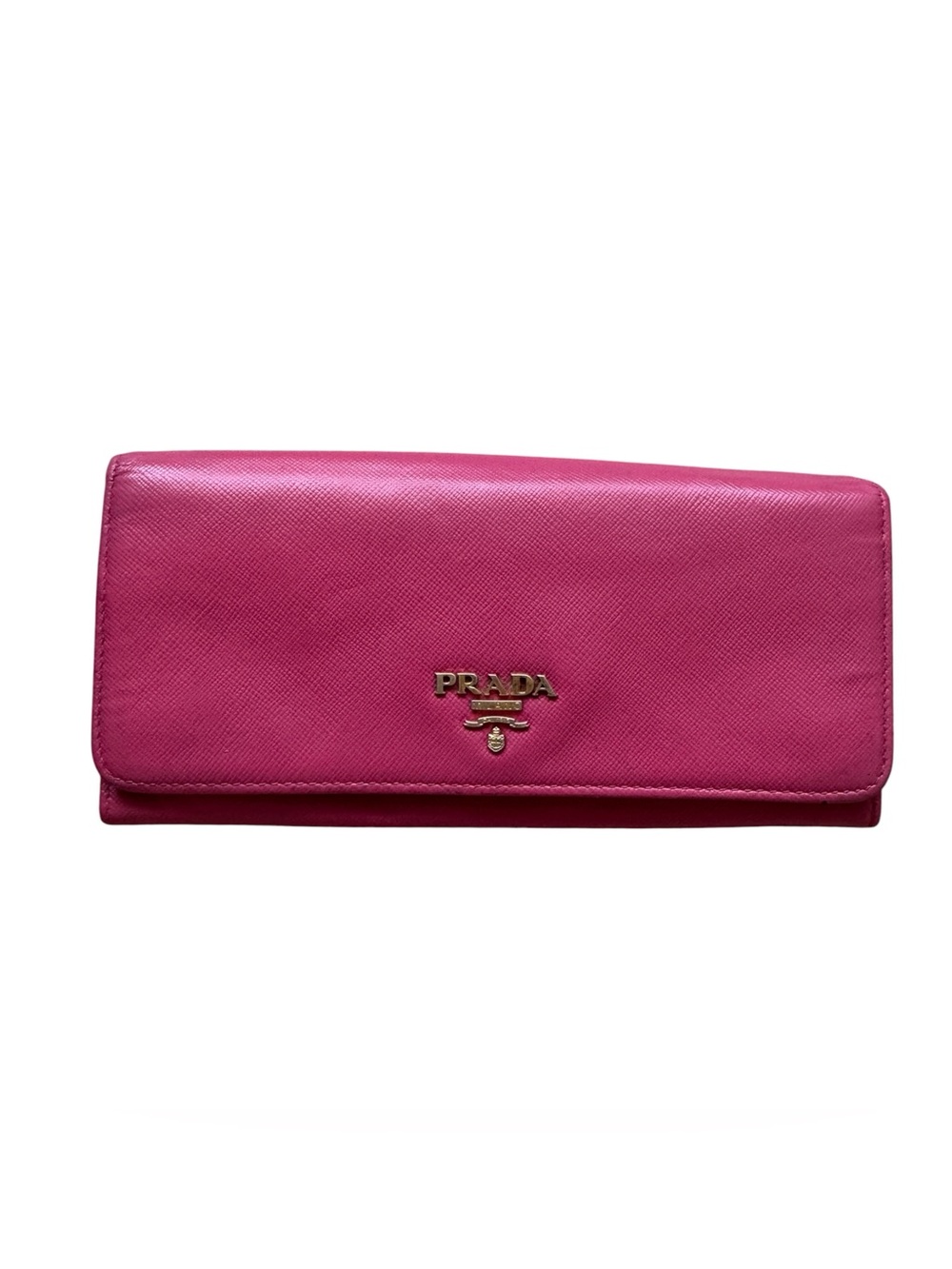 PRADA Pink Saffiano Leather Clutch